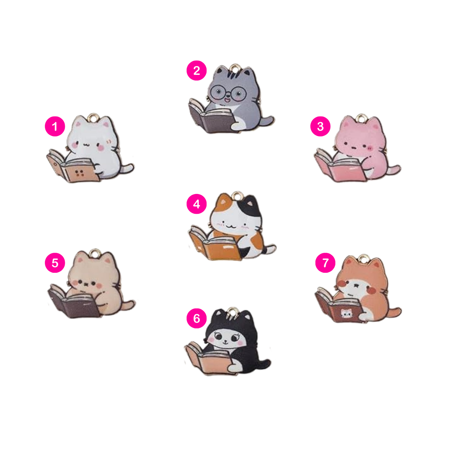 Reading Cat Charm