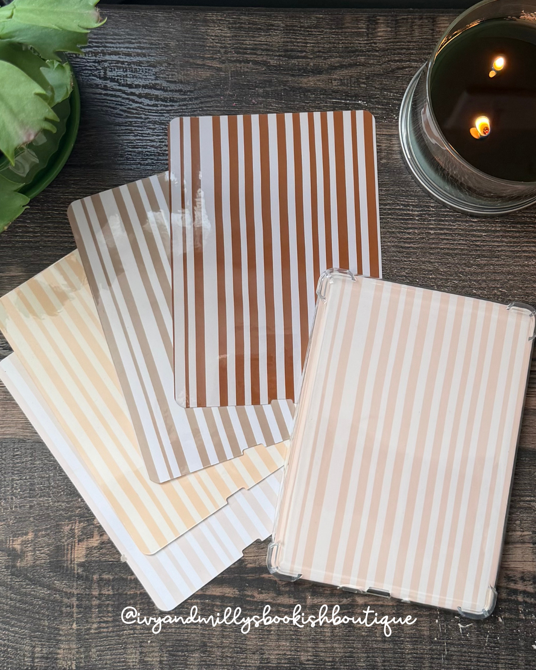Preppy Neutral Stripes Kindle Insert