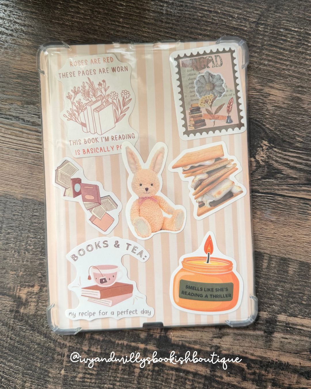Preppy Neutral Stripes Kindle Insert